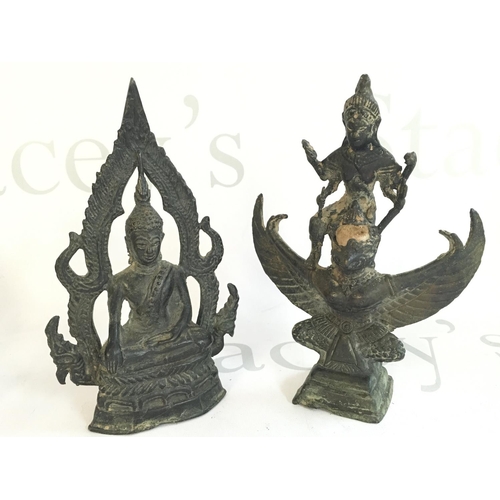 783 - Tibetan items, A Garuda bird and a Buddha figure , 17cm tall. Postage category B