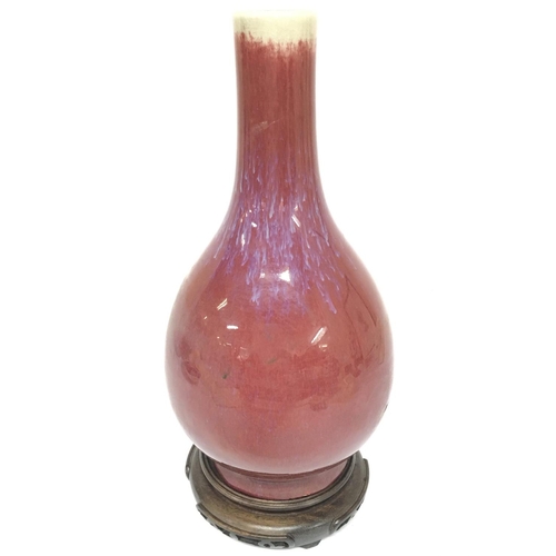 845 - A Chinese Flambe vase , 26cm tall approximately. This lot cannot be posted