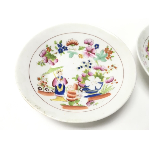 901 - Two hilditch and sons 18th century saucers with an oriental style design. Postage D