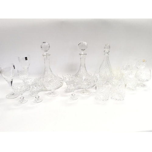 908 - A Collection of cut glass including Gleneagles, Tudor, boxed Darington Crystal glasses. This lot can... 