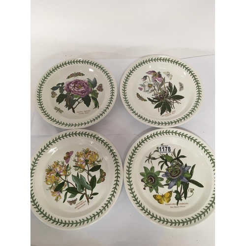 921 - A set of four Botanical Gardens Portmeiron porcelain plates (4). NO RESERVE