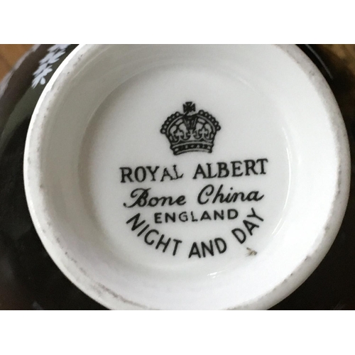 930 - A Royal Albert Night and Day coffee set, this lot cannot be posted. NO RESERVE