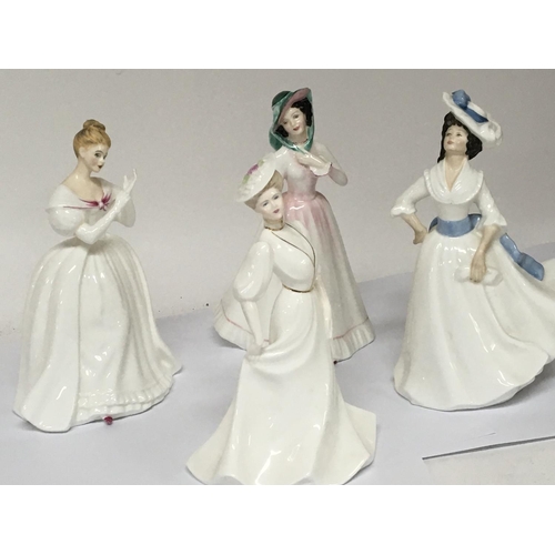 956 - Four Royal Doulton and Coalport lady figures no obvious damage. (4) NO RESERVE