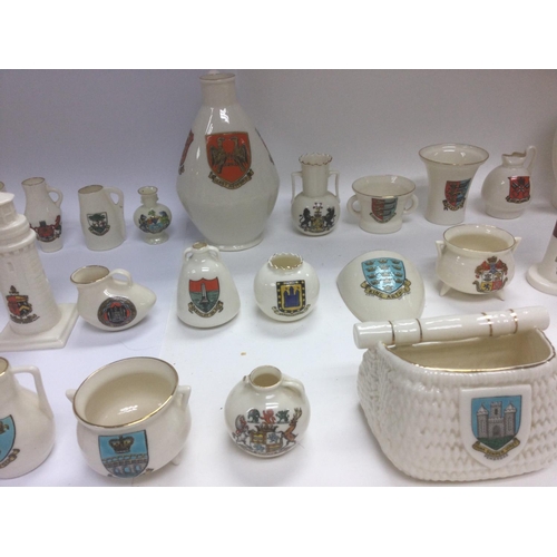 998 - A collection of 45 items of WH Goss ware with various crests and model shapes . NO RESERVE