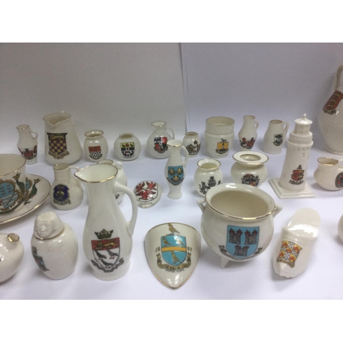 998 - A collection of 45 items of WH Goss ware with various crests and model shapes . NO RESERVE