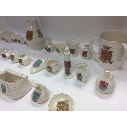 998 - A collection of 45 items of WH Goss ware with various crests and model shapes . NO RESERVE