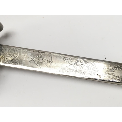 1493 - An Indian army infantry sword , blade 80cm long. Total sword length 98cm. This lot cannot be posted