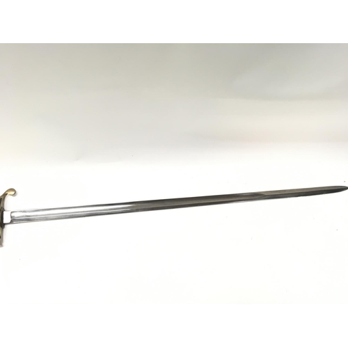 1494 - A retrospective naval dagger and sword marked Richard Teed of The Strand 100cm total length blade 85... 