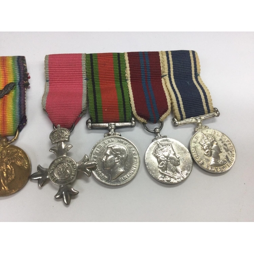 1535 - A collection of miniature British war medals including Order of the British Empire, distinguished co... 