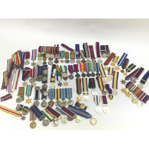 1537 - A collection of miniature British and other war medals including South Africa campaign medal, Braver... 