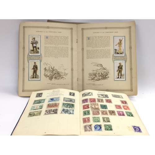 1651 - A Collection of stamp and cigarette card albums including Players, Wills etc. no reserve postage cat... 