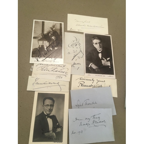 1726 - Guaranteed to be authentic signatures autographs. Actors and musicians of the early 20th century. Si... 