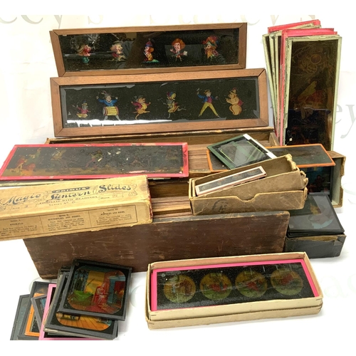 1804 - A large collection of antique magic lantern slides, (D)