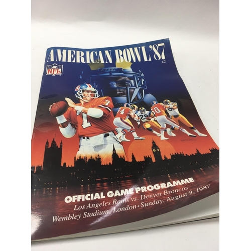 1826 - A singed American football helmet together with a official program Los Angeles Rams v Denver Broncos... 