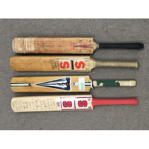 1828 - WITHDRAWN - Four cricket bats signed by Essex and other county teams. NO RESERVE