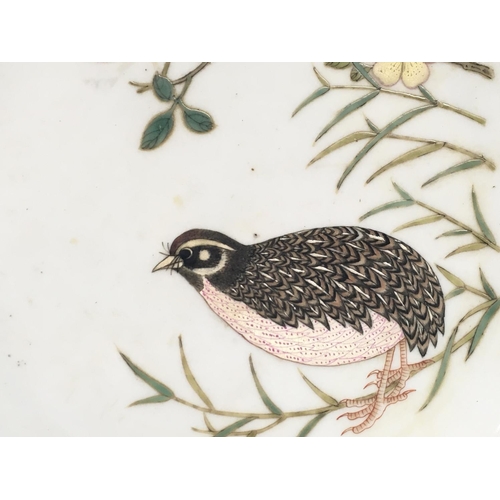 823 - A Chinese Quail plate , 22cm wide. No obvious damage or restoration. This lot cannot be posted