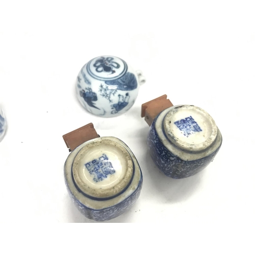 830 - Chinese porcelain seal boxes, small snuff bottle. This lot cannot be posted