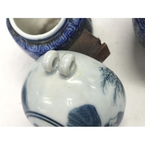 830 - Chinese porcelain seal boxes, small snuff bottle. This lot cannot be posted