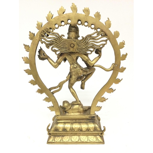 846 - A Indian Nataraga Brass Figure. Approx height 42 Cm.