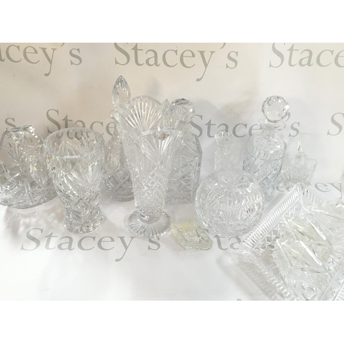 1024 - A Collection of cut glass decanters. This lot cannot be posted. NO RESERVE