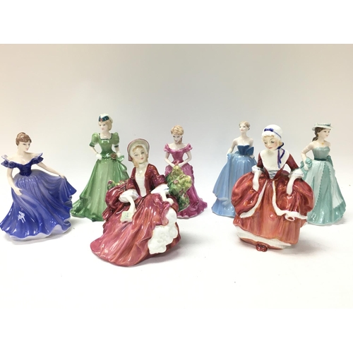 1034 - A Collection of Royal Doulton & Coalport figures. Coalport boxed. This lot cannot be posted. NO RESE... 