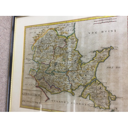 1844 - A collection of fourteen framed maps including Morden