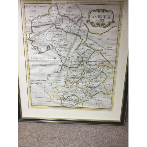 1844 - A collection of fourteen framed maps including Morden