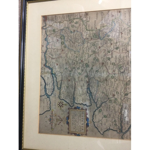 1844 - A collection of fourteen framed maps including Morden