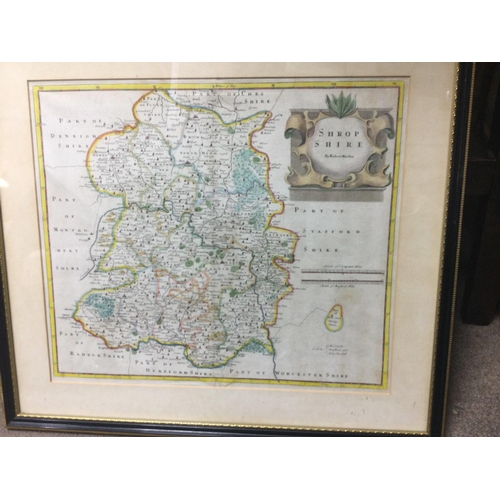 1844 - A collection of fourteen framed maps including Morden