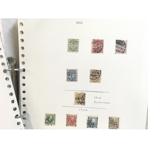 1847 - Danish stamp album containing used pre 20th century and early- later 20th century stamps.