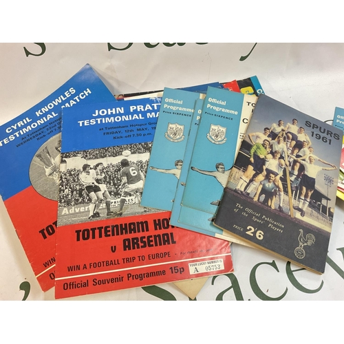 1858 - A collection of vintage football programmes including Tottenham Hotspurs, Arsenal etc. Postage categ... 