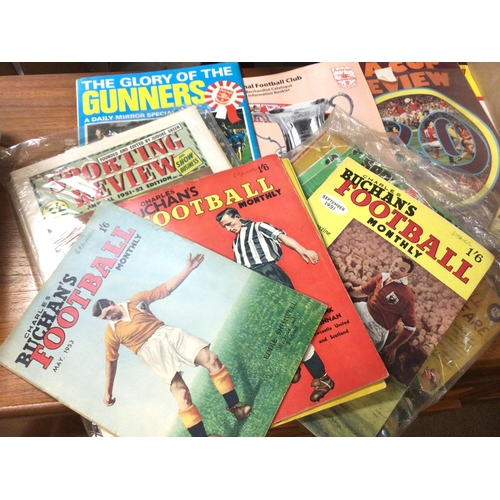 1872 - A collection of vintage football magazines includes Sport Weekly magazine, Charles Butchans Football... 