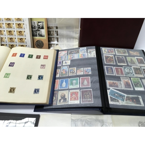 1882 - A large collection of stamp albums and loose stamps and stamp sheets. Postage C