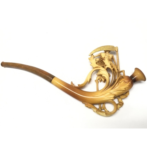 810 - A cased skeleton tobacco pipe