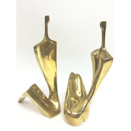 824 - Itzik Ben Shalom B.1945 (Israeli) Couple, brass sculptures dated 1987. 188/500. Approximately 20cm t... 