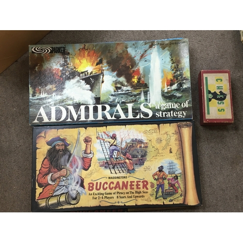 103 - A Collection of vintage board games including Chinese Chequers, Diplomat chess set, Admirals etc