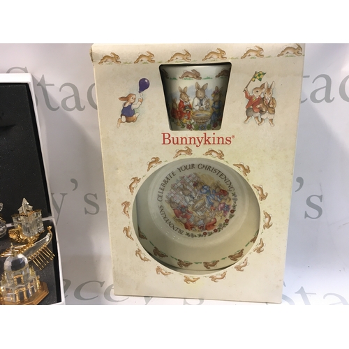 130 - A Collection of ceramics including Swarovski Crystal ornaments, collection of wedgwood plates and ma... 