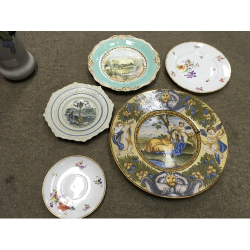 15 - A Collection including a Royal Doulton vase, a hand painted Victorian plate, Phoenix jewellery box, ... 