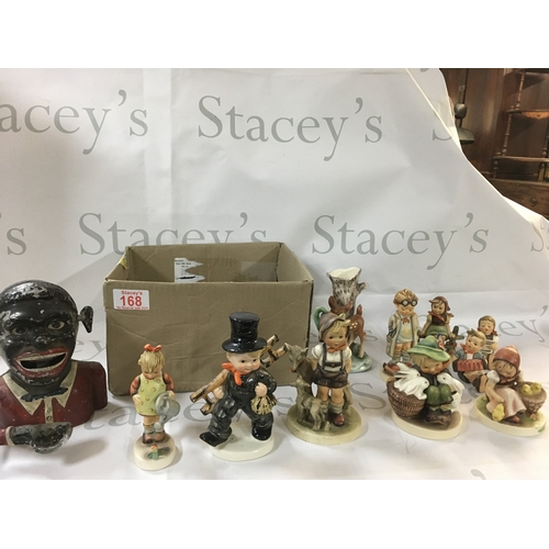 168 - Box of vintage Hummel figurines from Japan.