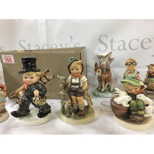 168 - Box of vintage Hummel figurines from Japan.