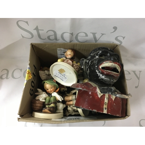 168 - Box of vintage Hummel figurines from Japan.