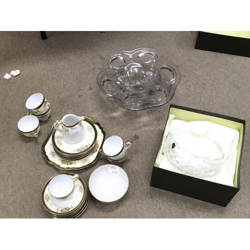 17 - A Collection of ceramics including a Noritake tea set, boxed Mappin & Webb glass dish, a large glass... 