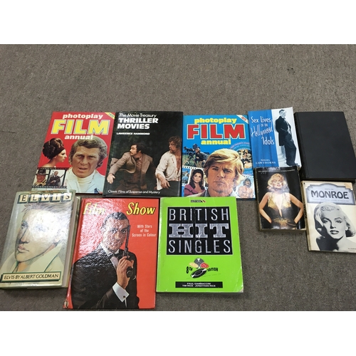 18 - A Collection of various vintage music and movie books including Film Show, Marilyn Monroe Fred Lawre... 