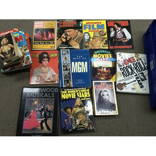 18 - A Collection of various vintage music and movie books including Film Show, Marilyn Monroe Fred Lawre... 