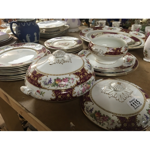 192 - A part dinner service with a patterned boarder retailed by Waring & Gillow. NO RESERVE