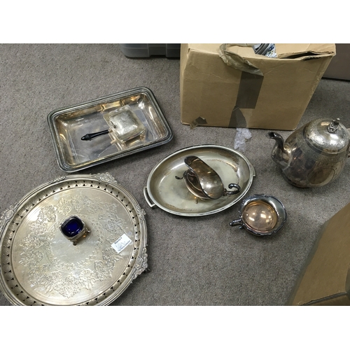 26 - A collectIon of silver plated items including trays, Jugs etc