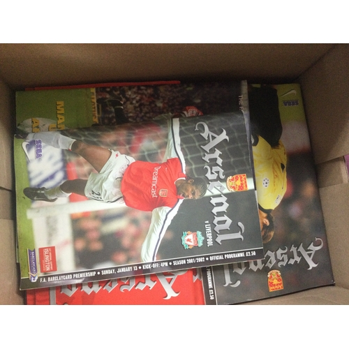 311 - 3 large boxes of football programmes mostly including Arsenal and West Ham, also includes some other... 