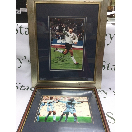 378 - Four signed prints of England footballers comprising David Beckham, Steven Gerrard and Michael Owen.... 