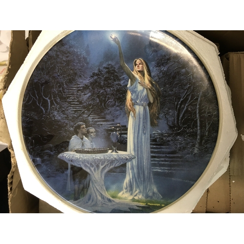 483 - A collection of antique Wedgwood plates, including some plates from Lord of the Rings,