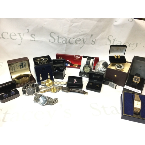 488 - A collection of watches including Sekonda, Pulsar, Ingersoll some boxed and cufflinks